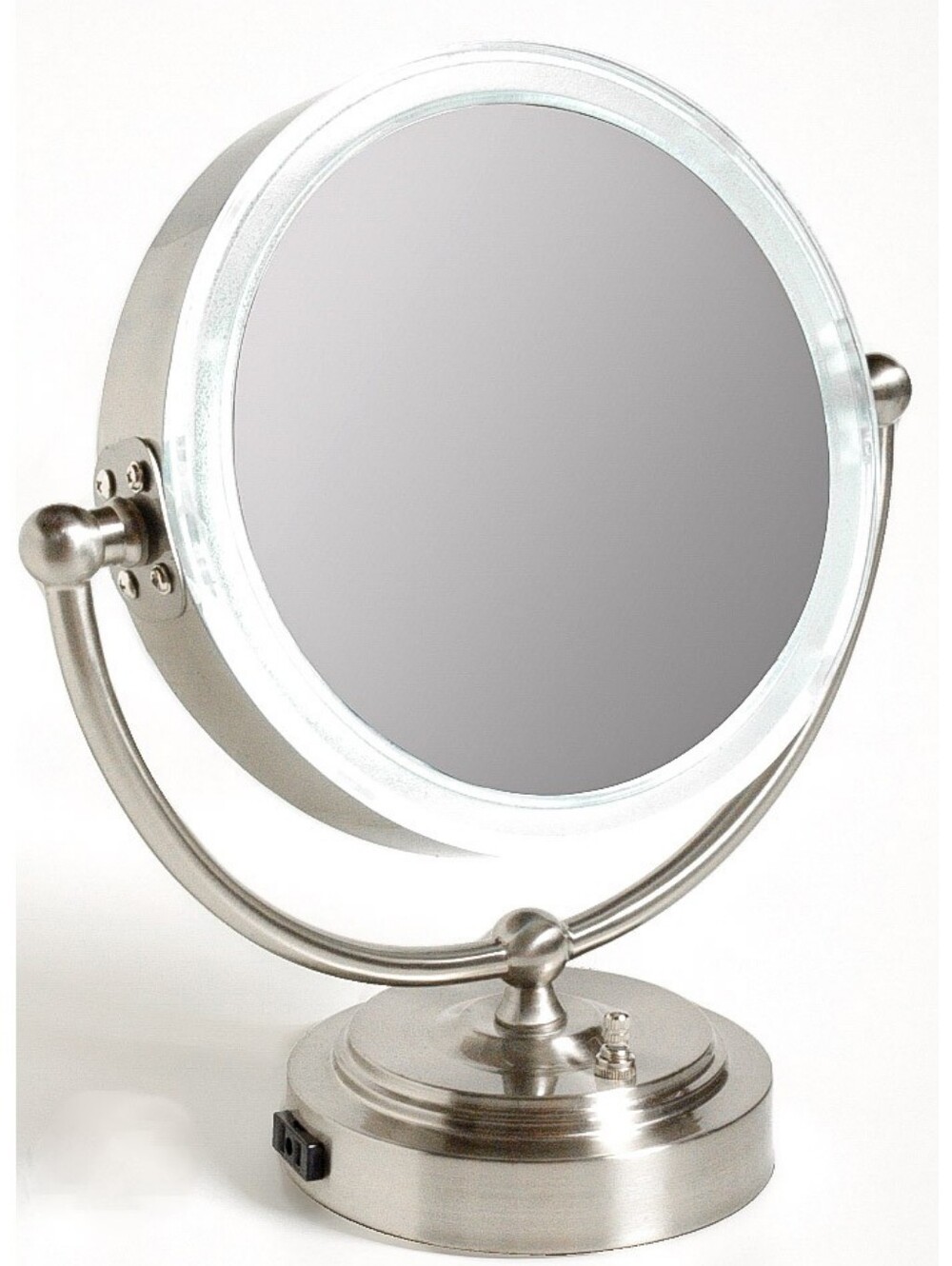 New Rialto LED Daylight Two Way Swivel Vanity Mirror Brushed Silver